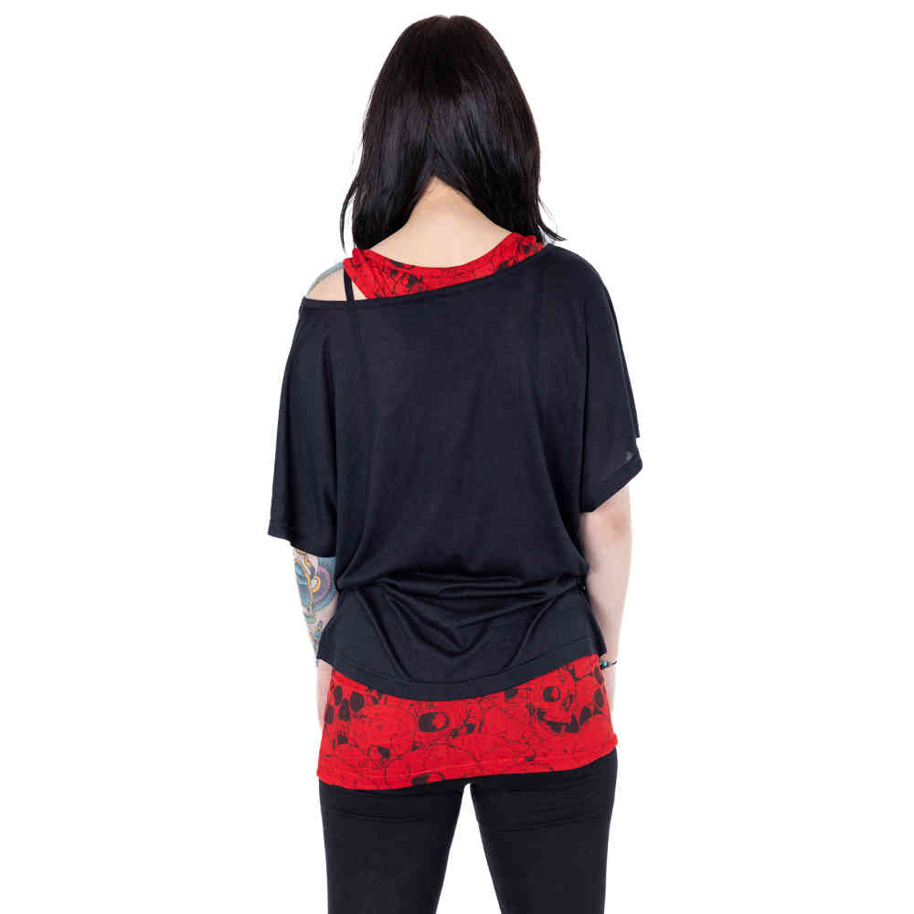 Heartless - Skull Heart Top - Schwarz/Rot